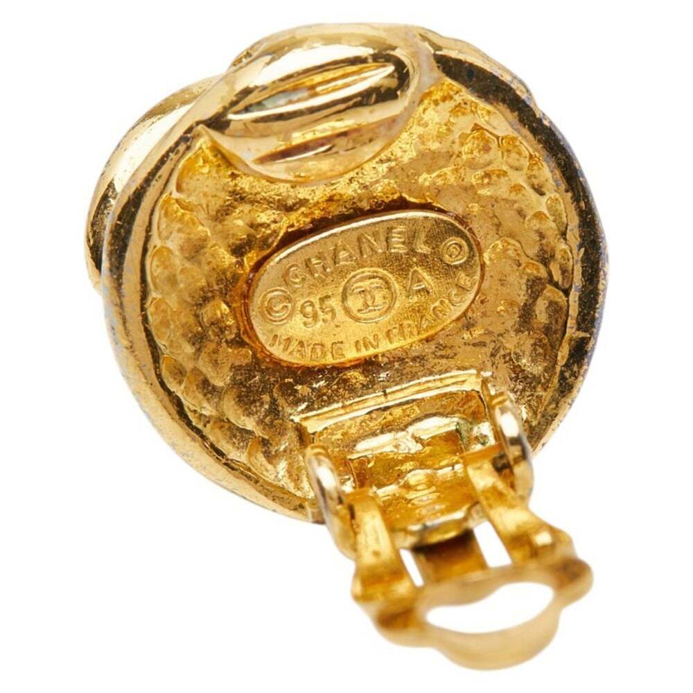 CHANEL Vintage Gold Logo Earrings - Picture 4 of 5